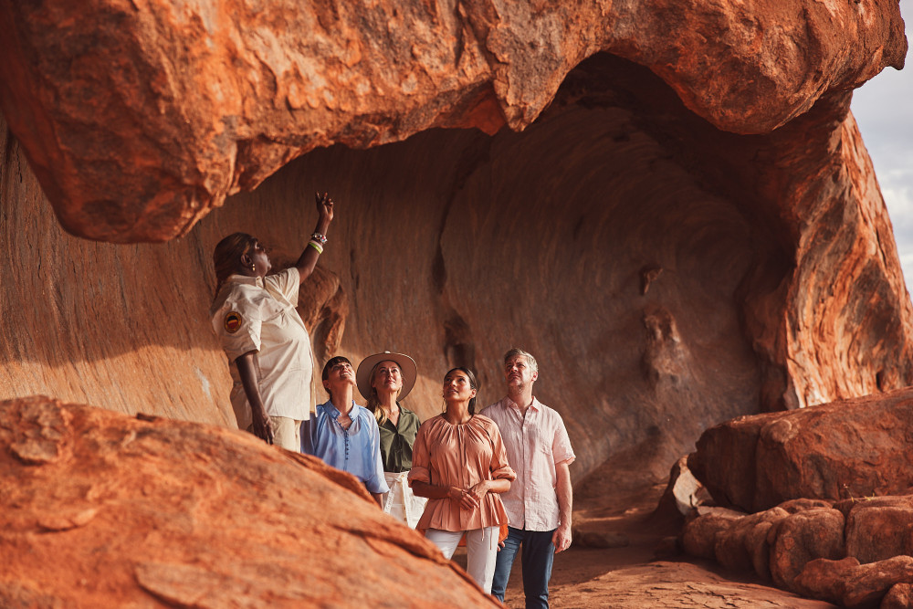 Guide showing Mala Walk at Uluru-Kata Tjuta National Park