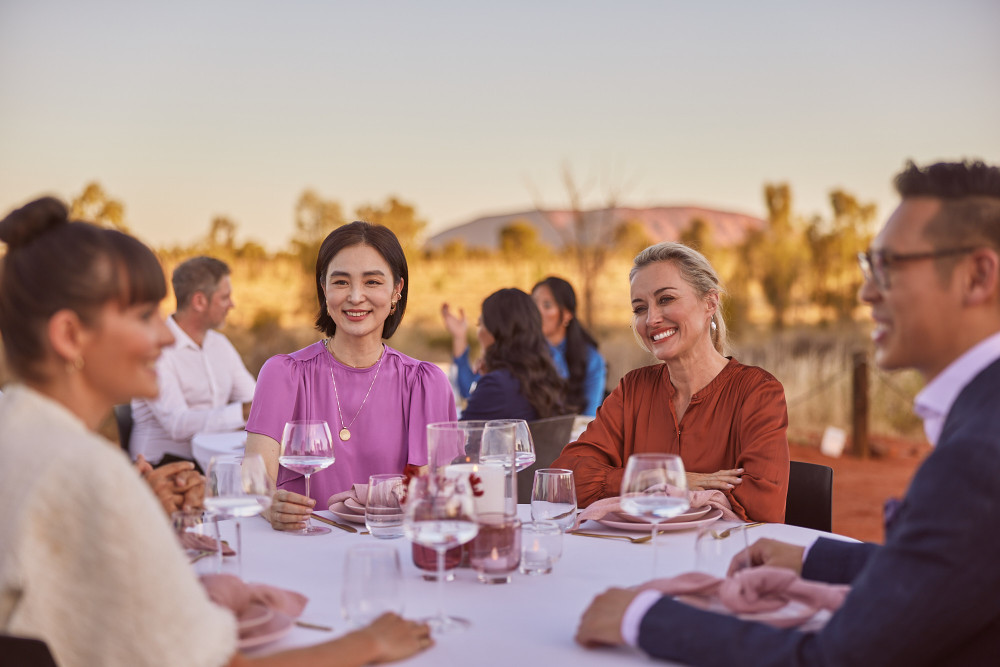 Delegates experiencing Sounds of Silence Dinner Uluru