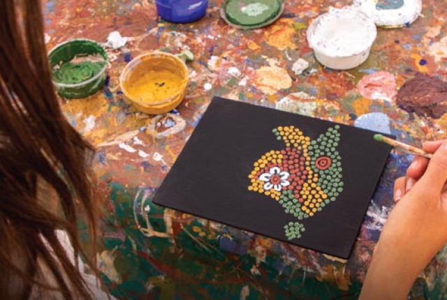 Dot painting banner