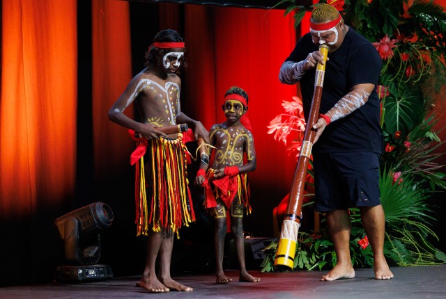 A traditional Welcome to Country and cultural performance at the SNAICC’23 conference