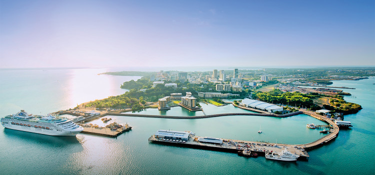 Aerial view Darwin Harbour 