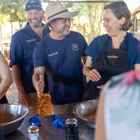 Team building damper making exercise at the Earth Sanctuary