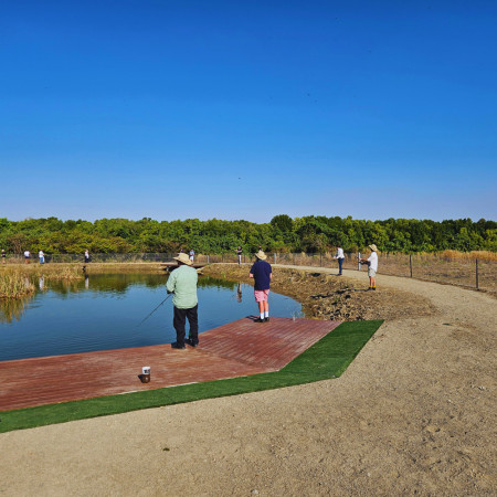 People fishing for Barramundi on Hooked on Barra casting plaform 