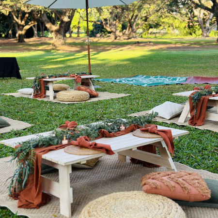 Picnic setup at the botanic gardens