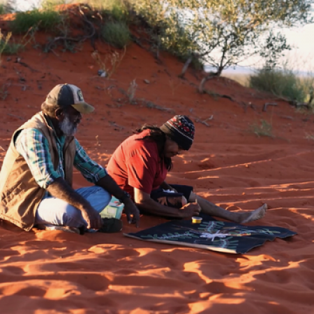 Man and Women Painting a aboriginal artwork collection