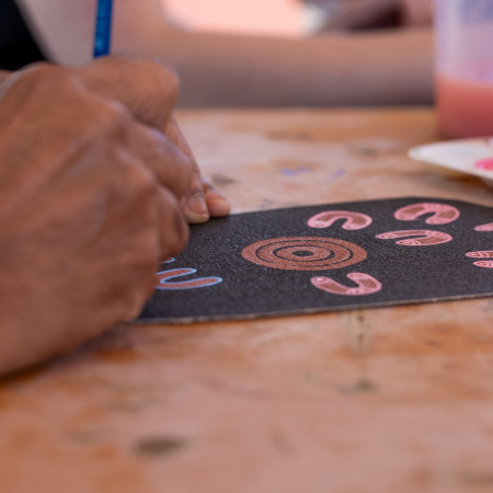 Painting during workshop