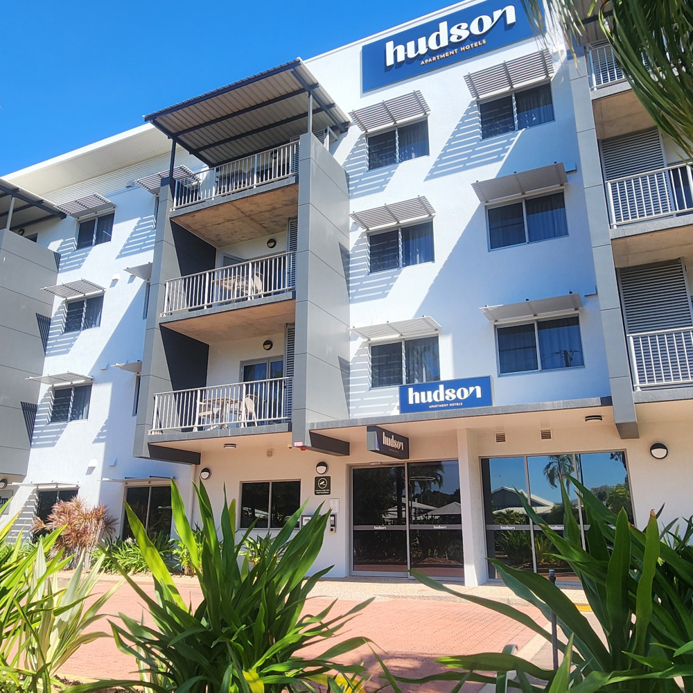 Outside view of Hudson Apartment Hotel Parap building 