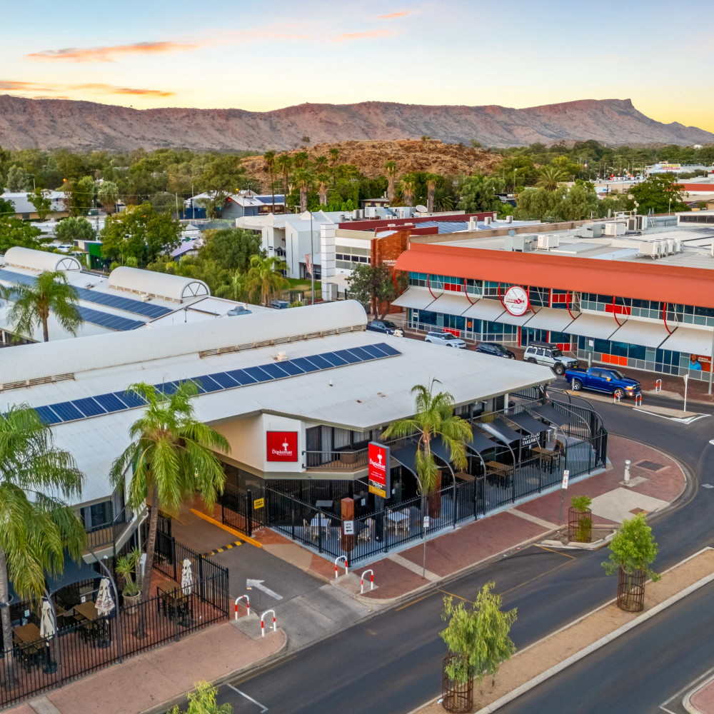 Aerial view of the Diplomat Hotel Alice Springs