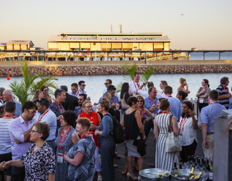 Group of people at function at Wharf One Food & Wine