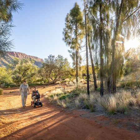Two people in Alice Springs Desert Park 