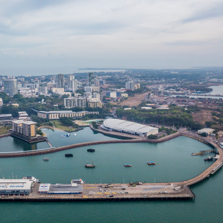aerial view of Darwin harbour