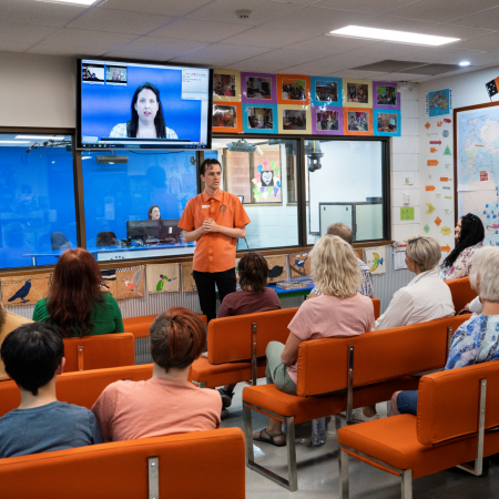 Studio tour of Alice Springs School of the Air Visitor Centre