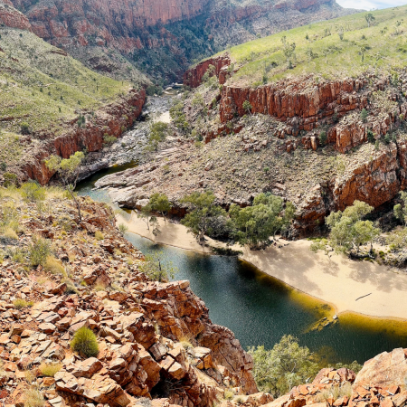 Valley photograph with mountains and a small river